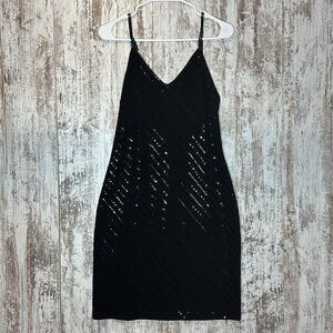 ST. JOHN Cuture by Marie Gray Knit Chain Strap mini dress Size 6 *VINTAGE*